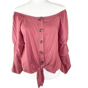 NWT Crave Fame Off the Shoulder Pink Blouse (Women's Medium)‎